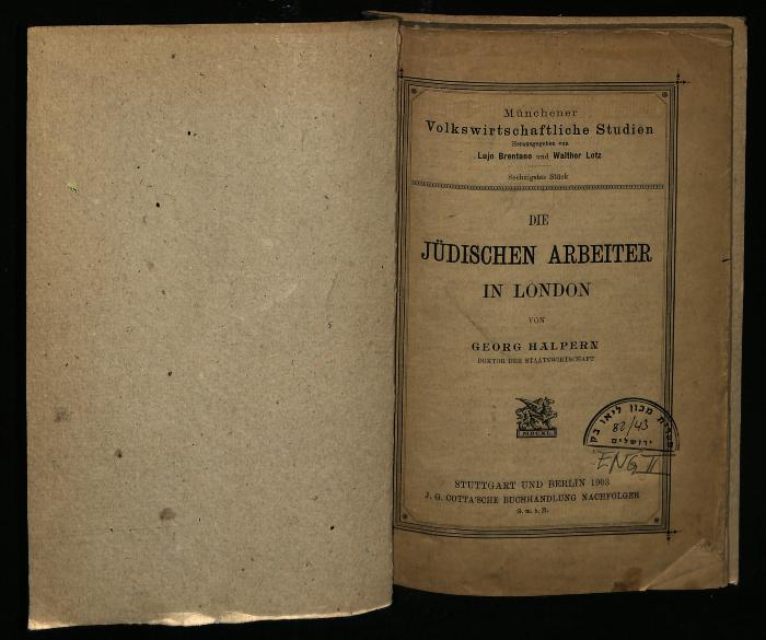 ENG II 82/43 : Die jüdischen Arbeiter in London. (1903)
