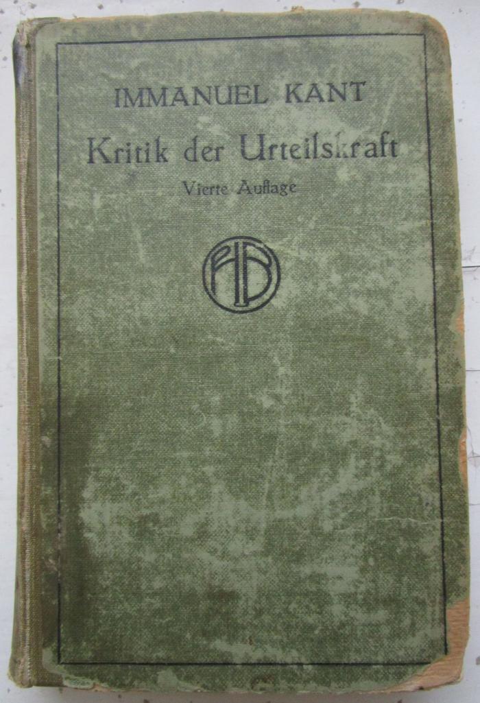 Hl 211 d: Kritik der Urteilskraft (1913)