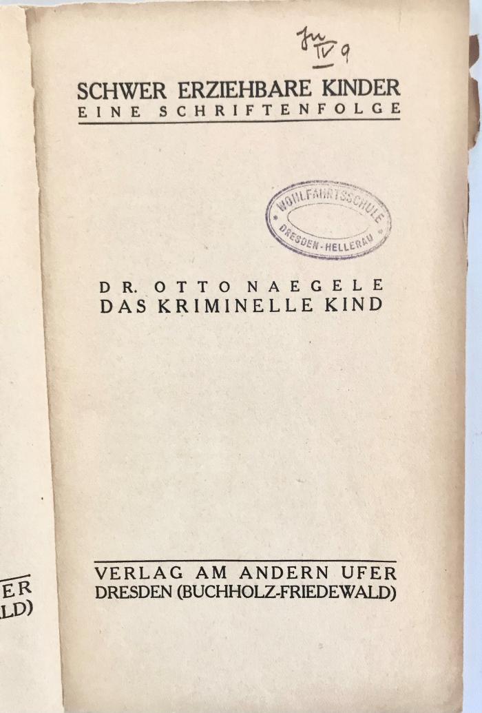 38/80/40295(4); ; ;: Das kriminelle Kind (1926)