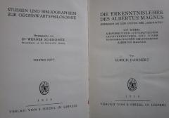 Hk 411: Die Erkenntnislehre des Albertus Magnus gemessen an den Stufen der "Abstractio" (1934)