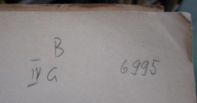 Hk 348 2.Ex.: Das Wandelbare Sein : Die Hauptthemen der Ontologie Augustins (1938);- (Deutsches Auslandswissenschaftliches Institut (Berlin)), Von Hand: Signatur; 'B
IV G
6995'. 