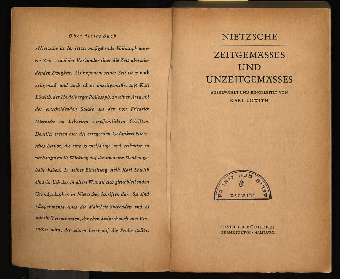 PH I 3427 : Zeitgemässes und unzeitgemässes (1956)