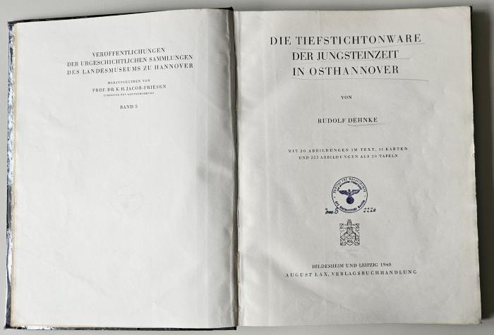 NF 1318 N6 D322 : Die Tiefstichtonware der Jungsteinzeit in Osthannover (1940)