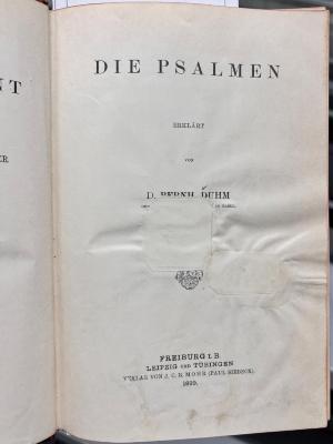 00/467 : Die Psalmen (1899)