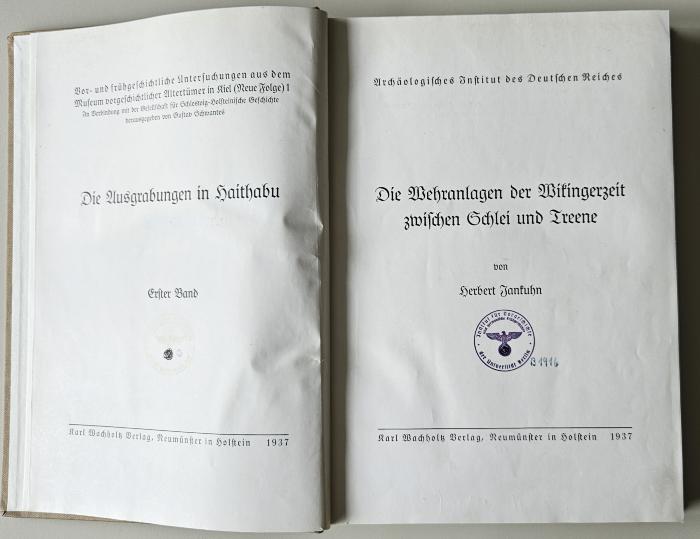 NF 1317 S3 H153 J3-1 : Die Ausgrabungen in Haithabu. 1. Bd. Die Wehranlagen der Wikingerzeit zwischen Schlei und Treene (1937)