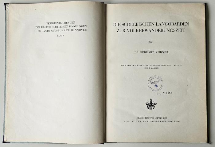 NF 1318 N6 K78 : Die südelbischen Langobarden zur Völkerwanderungszeit (1938)