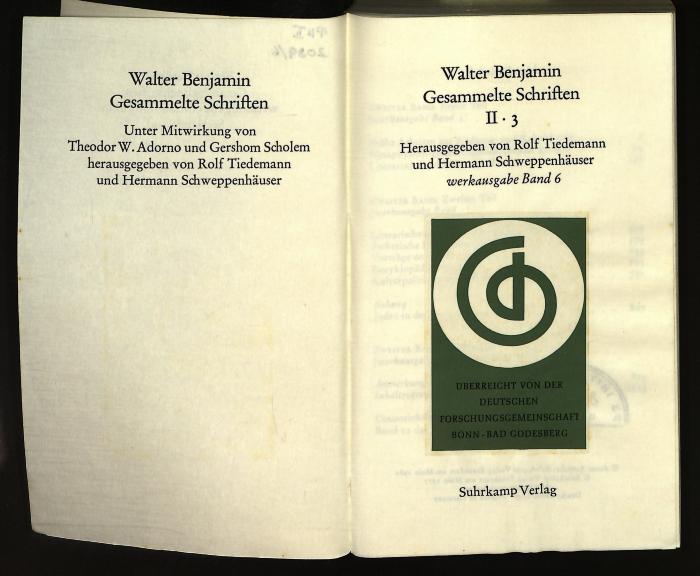 PH II 2089/6 : Gesammelte Schriften (1980)