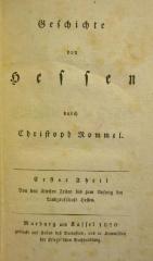 I 24752 1-8 2.Ex.: Geschichte von Hessen / Neuere Geschichte von Hessen (1820-1843)