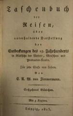 II 18535 16: Taschenbuch der Reisen oder unterhaltende Darstellung der Entdeckungen des 18ten Jahrhunderts. Sechzehntes Bändchen (1815)