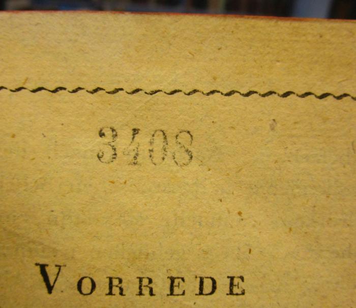 III 27150 b: Horazens Oden (1818);- (unbekannt), Stempel: Nummer; '3408'. 