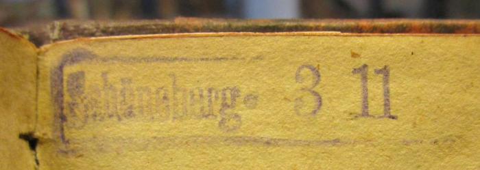 III 27150 b: Horazens Oden (1818);- (unbekannt), Stempel: Ortsangabe, Nummer; 'Schöneberg. 3 11'.  (Prototyp)