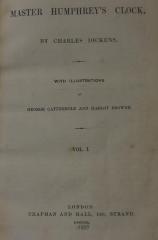 Cq 1870 1, 3: Master Humphrey's clock. Vol. I, Vol. III (1840-1841)