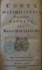 Ei 911 1821: Codex maximilianeus bavaricus civilis oder: Baierisches Landrecht (1821)