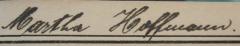 - (Hoffmann, Martha), Von Hand: Autogramm, Name; 'Martha Hoffmann.'. 