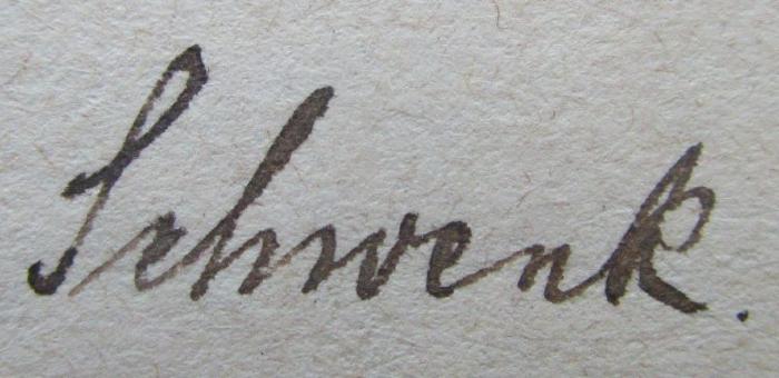 V 1026 b 2. Ex.: Das deutsche Vormundschaftsrecht und das preußische Gesetz über die Fürsorgeehrziehung Minderjähriger vom 2. Jui 1900. (1901);- (Schwenk, Felix), Von Hand: Autogramm, Name; 'Schwenk.'. 