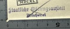 G46 / 3798 (Lehrerbücherei Staatl. Bildungsanstalt Berlin-Spandau), Stempel: Name; 'Staatliche Bildungsanstalt
Bücherei'.  (Prototyp)