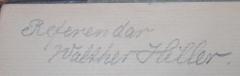 - (Hiller, Walter), Von Hand: Autogramm, Name, Berufsangabe/Titel/Branche; 'Referendar
Walther Hiller'. 