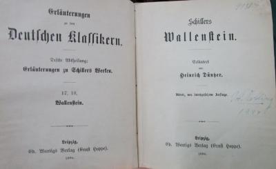 III 17569 d: Schillers Wallenstein (1886)