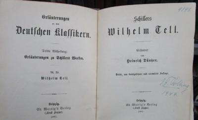 III 19271 c: Schillers Wilhelm Tell (1882)