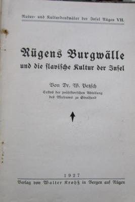 Pe 1426: Rügens Burgwälle und die slavische Kultur der Insel (1927)