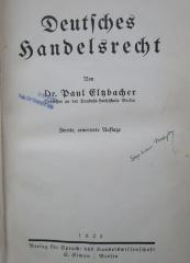 V 6370: Deutsches Handelsrecht (1925)