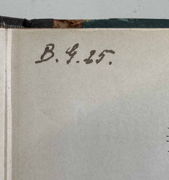 - (Höhere Mädchenschule Boxhagen-Rummeslburg, Bibliothek), Von Hand: Signatur; 'B.G.25.'. 