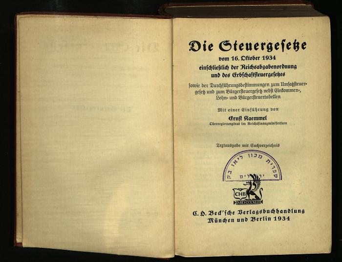 RE 5814 : Die Steuergesetze vom 16. Oktober 1934 (1934)