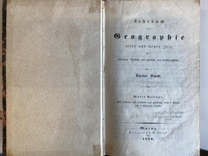 44/2383 : Lehrbuch der Geographie alter und neuer Zeit (1846)