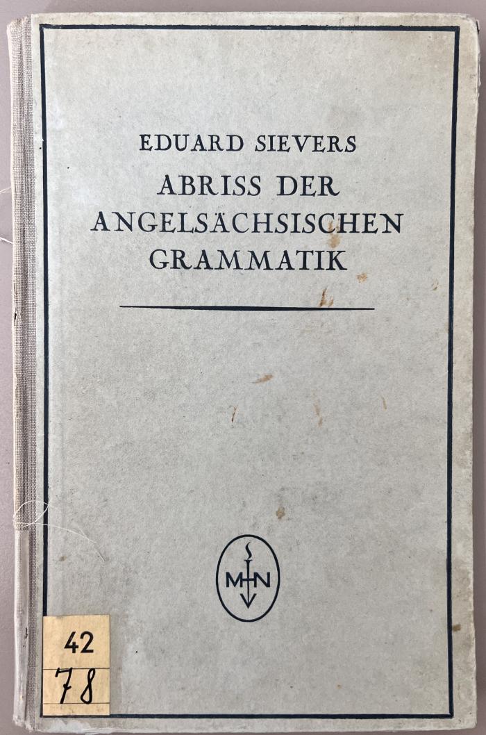 42/78 : Abriss der angelsächsischen Grammatik (1930)