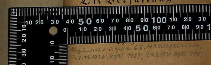 - (Porat, Avigdor), Von Hand: Notiz; 'Abgeändert d. d. ges. v..6.8.1920. [RGBC] 1565/6, 27.11.1920, [RGBC] 1987, 24.3.1921. RGBC 440'. 