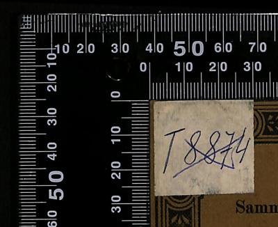- (The National Library of Israel;Leo Baeck Institute Jerusalem), Durchgestrichen: Exemplarnummer; 'T8874'. 
