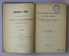 Ges 9 : Die Cerebrospinalmeningitis als Heeresseuche. In ätiologischer, epidemiologischer, diagnostischer und prophylaktischer Beziehung. (1901)
