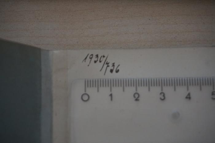 - (Grosse Landesloge der Freimaurer von Deutschland), Von Hand: Inventar-/ Zugangsnummer; '1930/736'. 