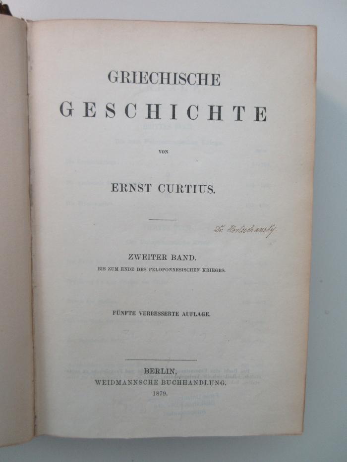 ausgesondert : Griechische Geschichte. Bis zum Ende des Peloponnesischen Krieges
 (1879)