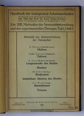 Im 20 : Methodik der Schutzverleihung bei Tierseuchen (1921)