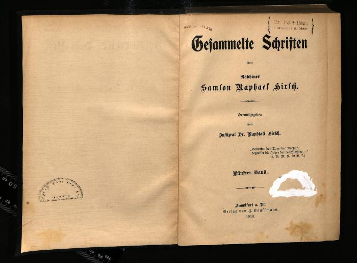 RELJ I 90/219 E : Gesammelte Schriften (1910)