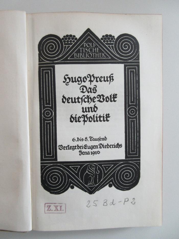 25 Bd-P 2 : Das deutsche Volk und die Politik (1916)