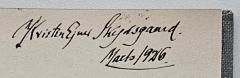 - (Ejner Skydsgaard, Kristen), Von Hand: Autogramm, Name, Datum; 'Kristen Ejner Skydsgaard. Marts 1926.'. 