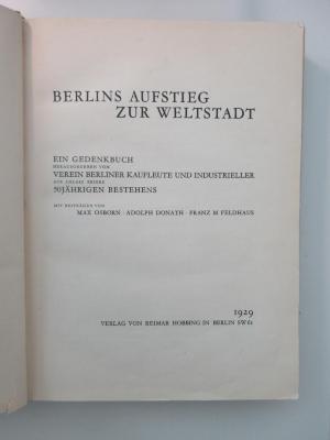 Q-Ber-575c-529 : Berlins Aufstieg zur Weltstadt. Ein Gedenkbuch. (1929)