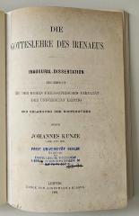 FH 67303 K96 : Die Gotteslehre des Irenäus (1891)