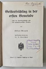 BC 4870 R487 : Geistesfrühling in der ersten Gemeinde nach der Apostelgeschichte und den neutestamentlichen Briefen (1911)