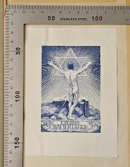 - (Lange, Walter;Grosse Freimaurerloge zu den Alten Pflichten), Etikett: Exlibris, Name, Abbildung; 'Ex-Libris Walter Lange'.  (Prototyp)