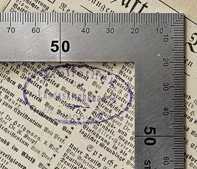 BQ 1740 W485 : Der evangelische Pfarrer in Geschichte und Gegenwart (1925);- (Bibliothek des Landeskirchenamtes Hannover), Stempel: Berufsangabe/Titel/Branche, Ortsangabe; 'Bibliothek des Landeskirchenamts Hannover'.  (Prototyp)