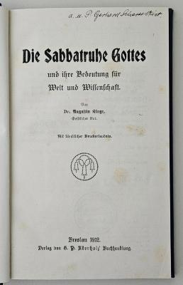 BG 6890 K66 : Die Sabbatruhe Gottes und ihre Bedeutung für Welt und Wissenschaft (1912)