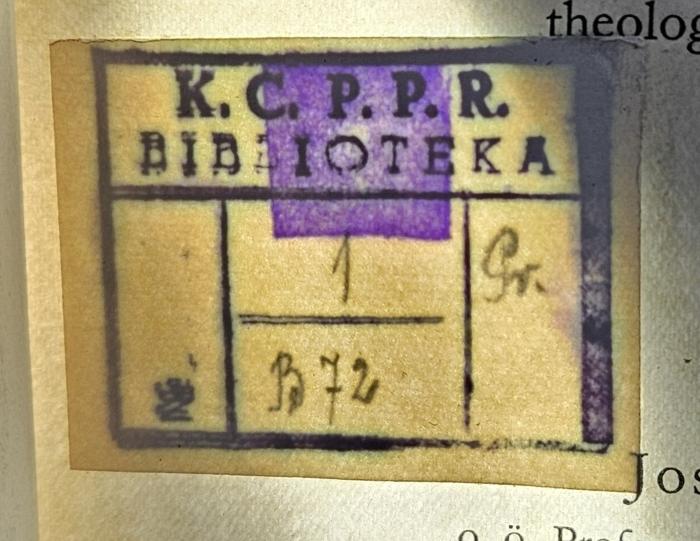 CF 5017 B676 : Die Religionsphilosophie Kants in der "Religion innerhalb der Grenzen der bloßen Vernunft" (1938);- (Komitetu Centralnego Polskiej Partii Robotniczej), Stempel: Name, Berufsangabe/Titel/Branche; 'K.C.P.P.R. Biblioteka'. 