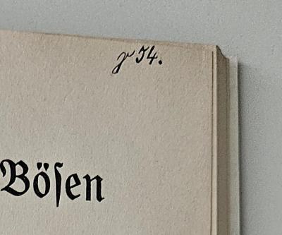 CF 5017 P493 : Der Begriff des Bösen in Kants Kritizismus und seine Bedeutung für die Theologie (1913);- (Gesch, Gerhard), Von Hand: Signatur, Notiz; 'S. 54.'. 