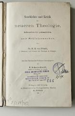 BH 1408 G389 : Geschichte und Kritik der neueren Theologie, insbesondere der systematischen, seit Schleiermacher (1894)