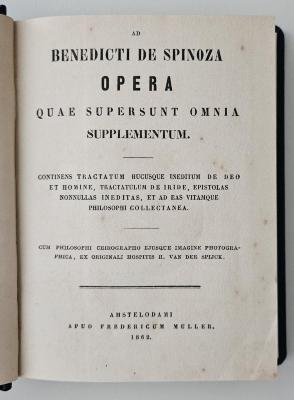 CF 8300.1862-Suppl. : Benedicti de Spinoza opera quae supersunt omnia (1862)