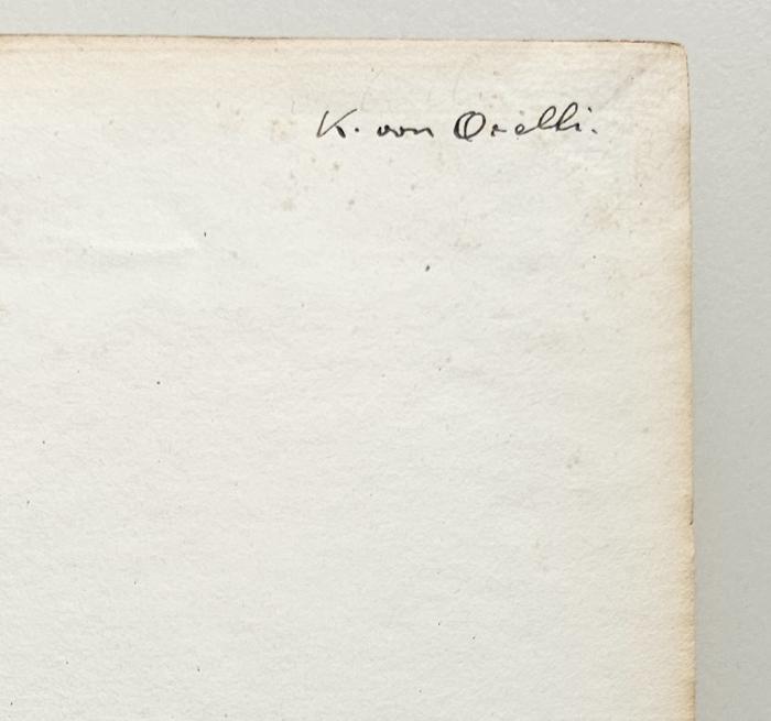 BH 1408 G389(2) : Geschichte und Kritik der neueren Theologie, insbesondere der systematischen, seit Schleiermacher (1895);- (von Orelli, Konrad), Von Hand: Autogramm, Name; 'K. von Orelli'. 