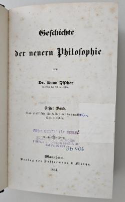 CG 3340.1854-1 : Geschichte der neuern Philosophie (1854)